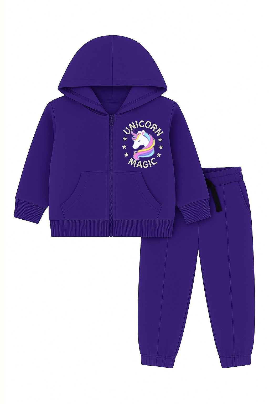  Unicorn Magic Kids Zip-Up Hoodie & Pant Set 