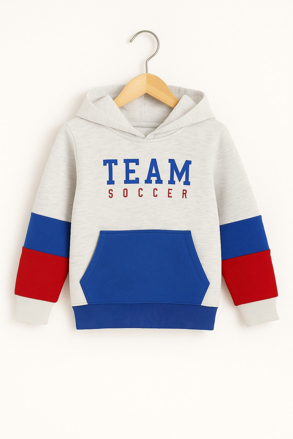  Kids Blue & White ‘Team Soccer’ Hoodie and Tracksuit Set 