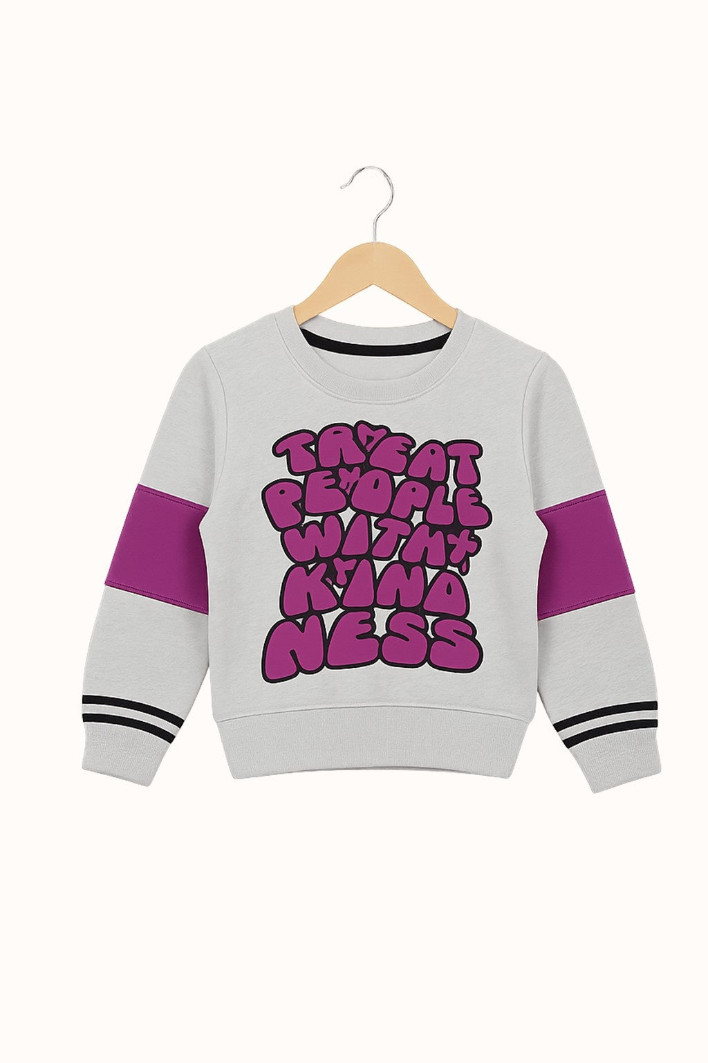 Kids Purple & White Kindness Message Tracksuit 