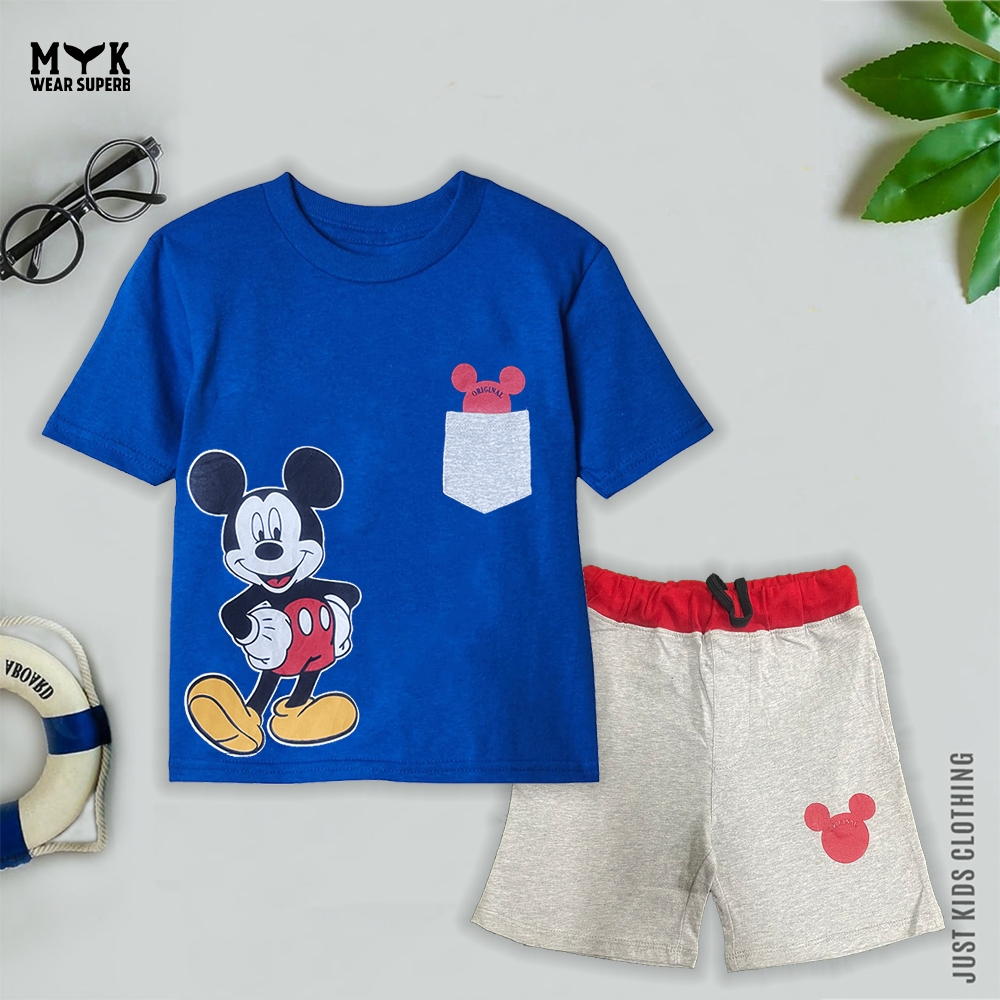 Micky Mouse Printed Short With tee For Kids