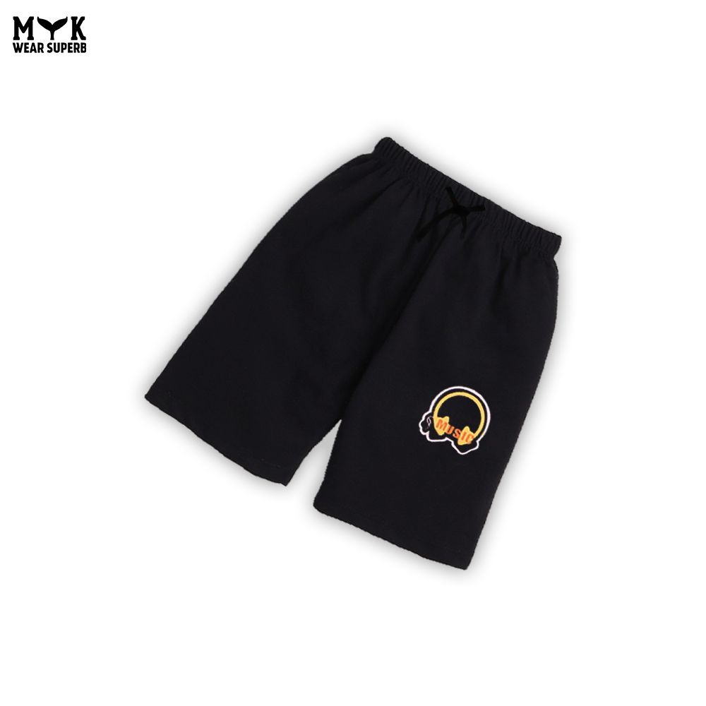 Boys Yellow & Black Music-Themed T-Shirt and Shorts Set