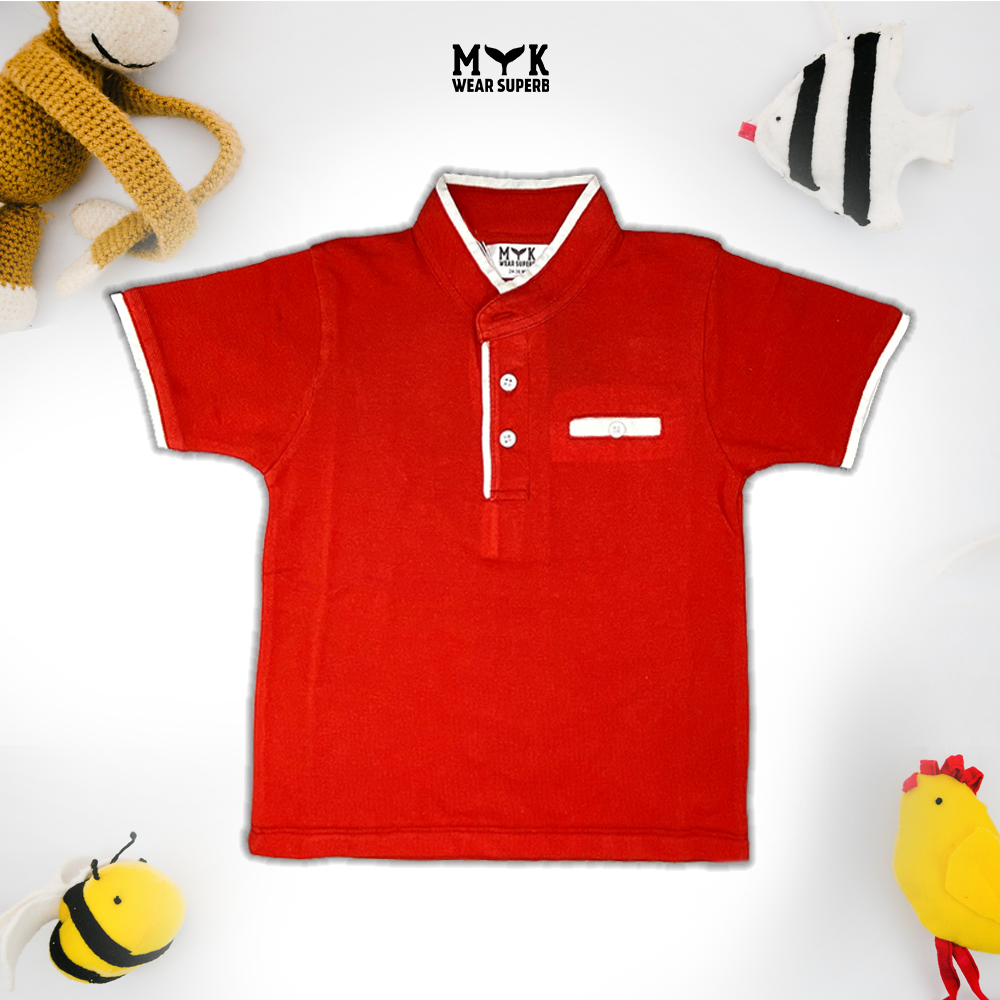 Baby Boy Summer Polo Red T-shirt - MYK_Fatimas