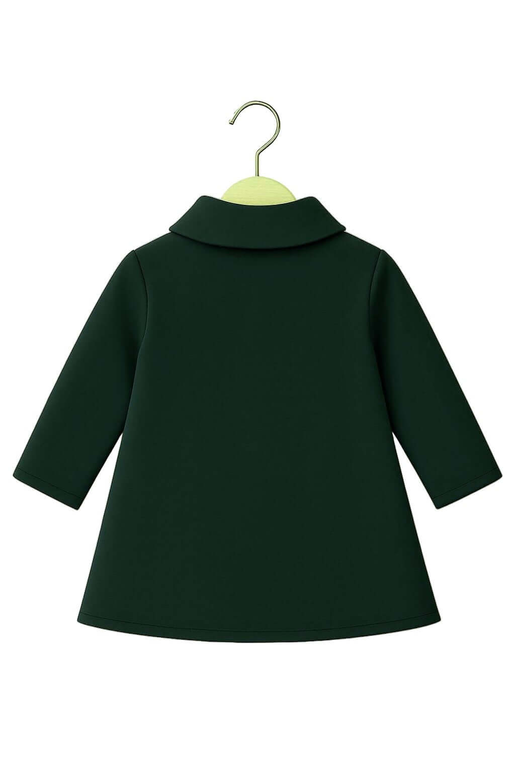  Girls’ Green Bow-Detail Wool Coat