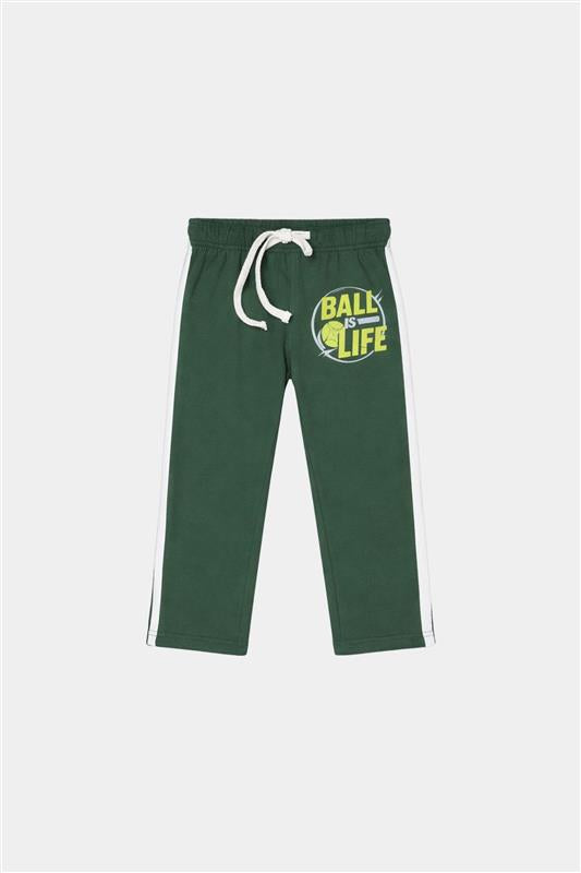 Boys Cotton Summer Set – "Ball is Life" Striped Tee & Jogger Pants - MYK_Fatimas