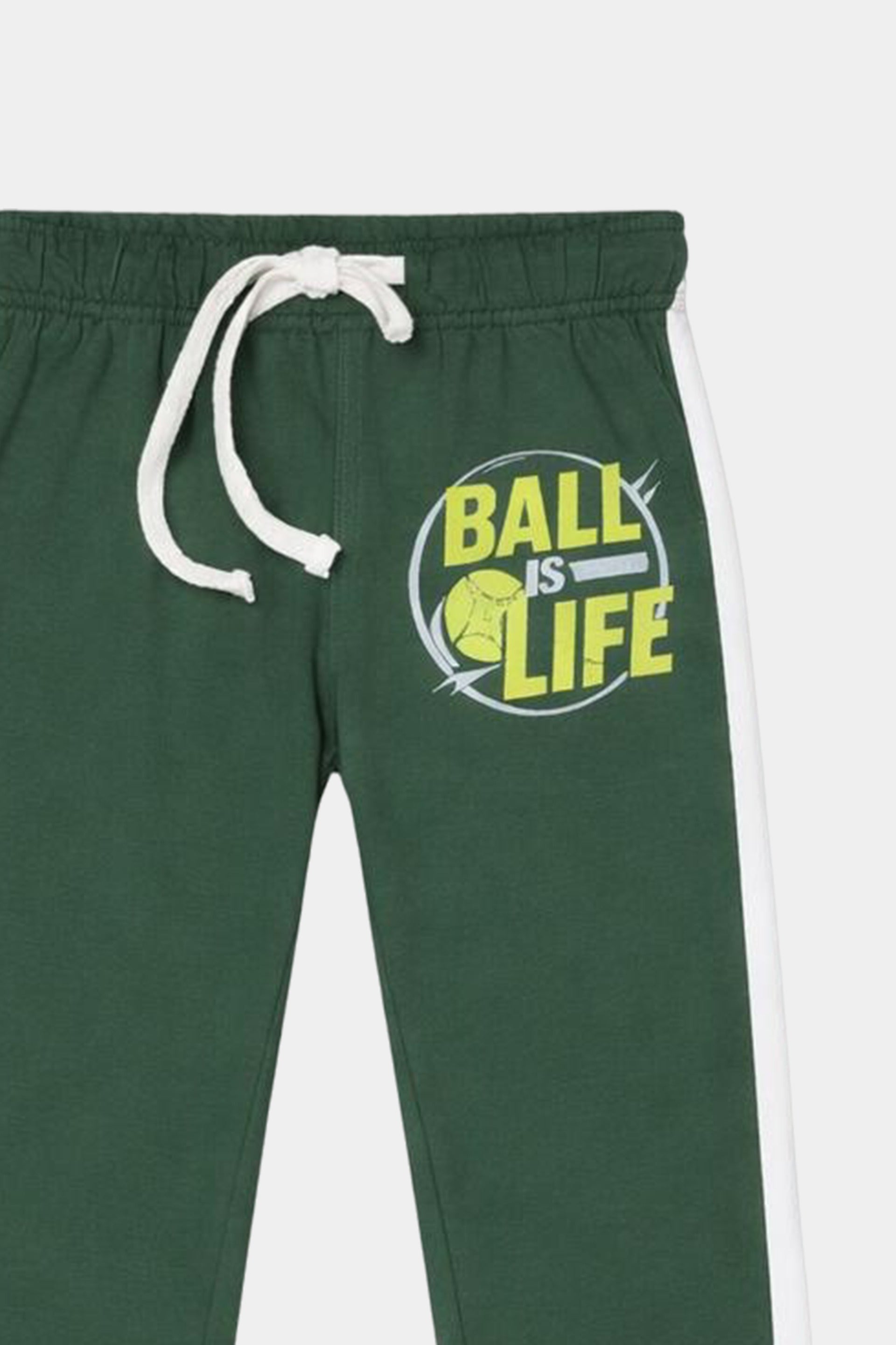 Boys Cotton Summer Set – "Ball is Life" Striped Tee & Jogger Pants - MYK_Fatimas
