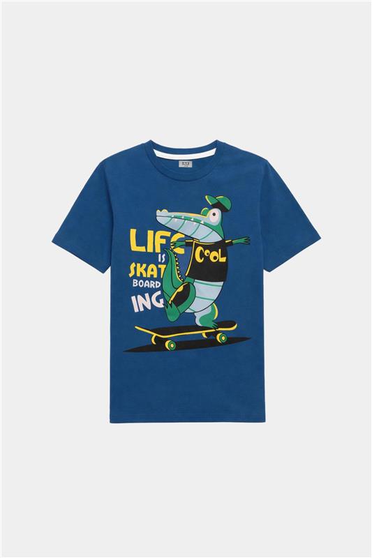 Cool Croc Skateboarding T-Shirt for Boys – Ocean Blue - MYK_Fatimas