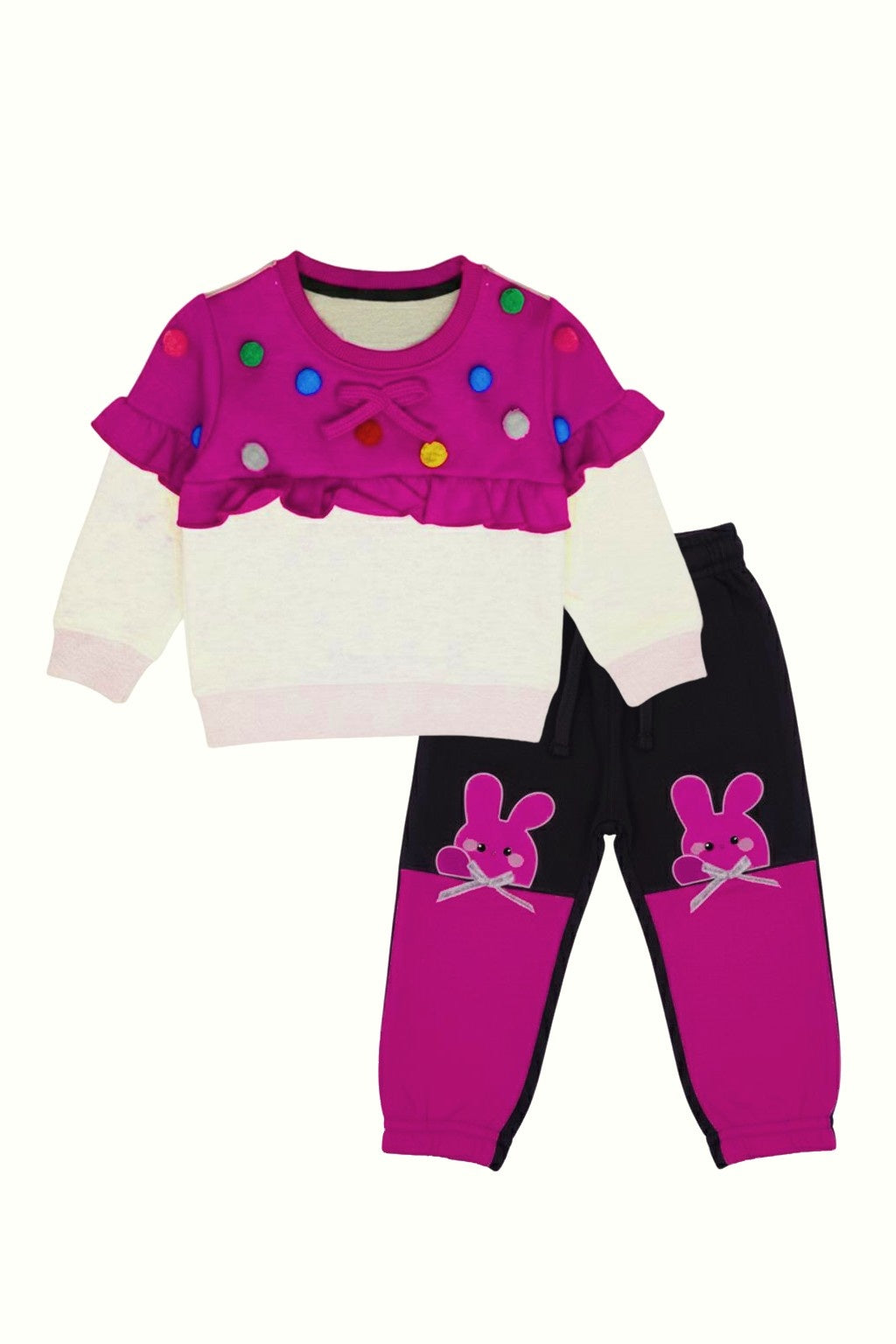 Cute Bunny Printed Kids Tracksuit